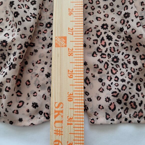 Torrid Womens Blouse Plus Size 1X Chiffon Twist Front Leopard Print Open Sheer - Picture 11 of 11